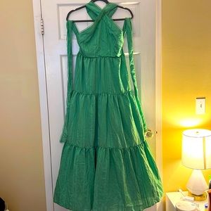 Green Open Back Maxi Sundress